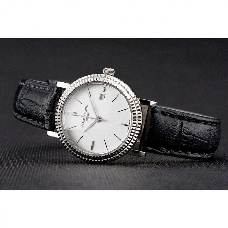 Calatrava Double Ribbed Dial 28 mm, Stainless Steel