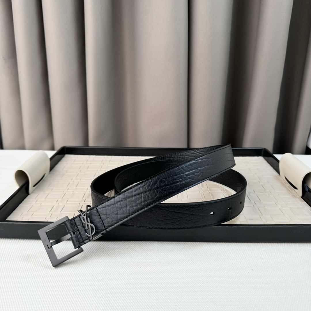 YSL Saint Laurent Leather Belts 1:1 Mirror Version