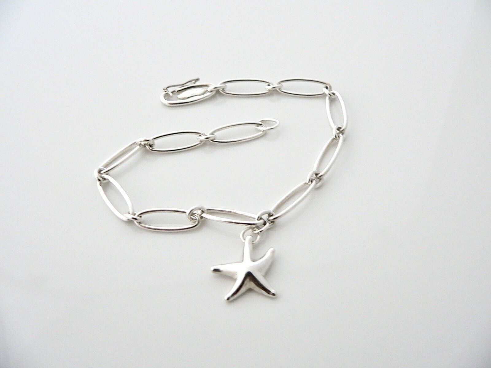 Tiffany & Co Silver Peretti Starfish Link Bracelet 8 Inch Chain Gift Pouch Love
