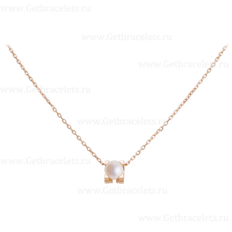 Replica C DE Cartier Necklace Rose Gold with Pearl B7059000