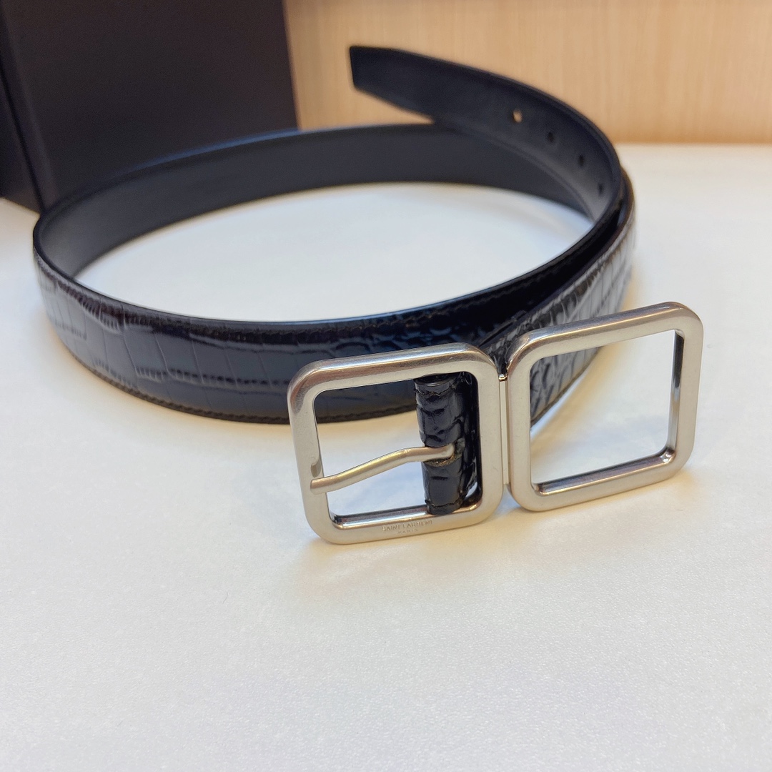 YSL Saint Laurent Leather Belts 1:1 Mirror Version
