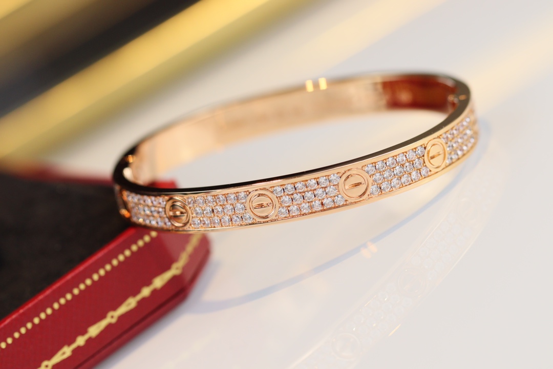 Cartier Love Bracelet Full Diamond Bracelet Rose Gold