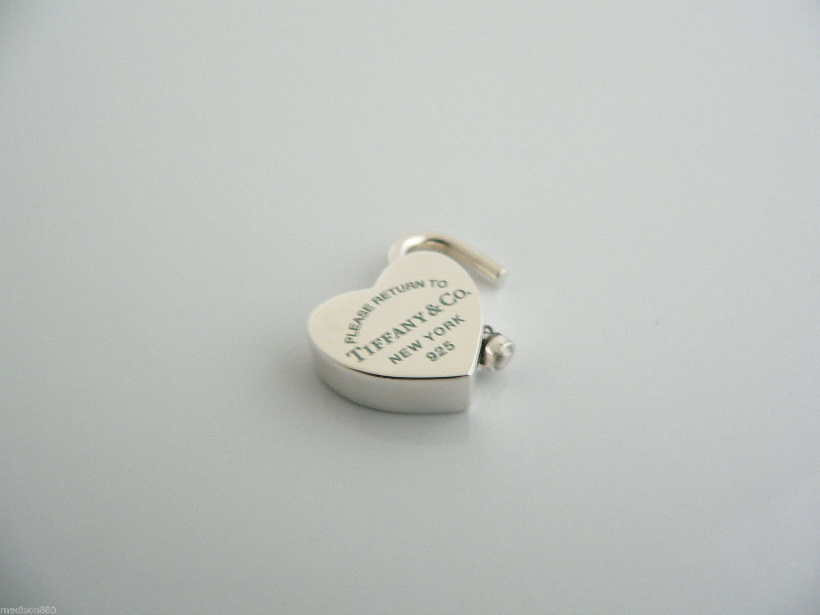 Tiffany & Co Blue Enamel Heart Padlock Pendant Charm Return to Tiffany Gift Love