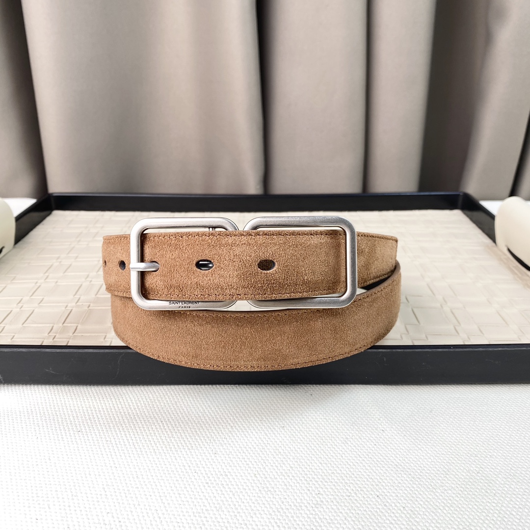 YSL Saint Laurent Leather Belts 1:1 Mirror Version