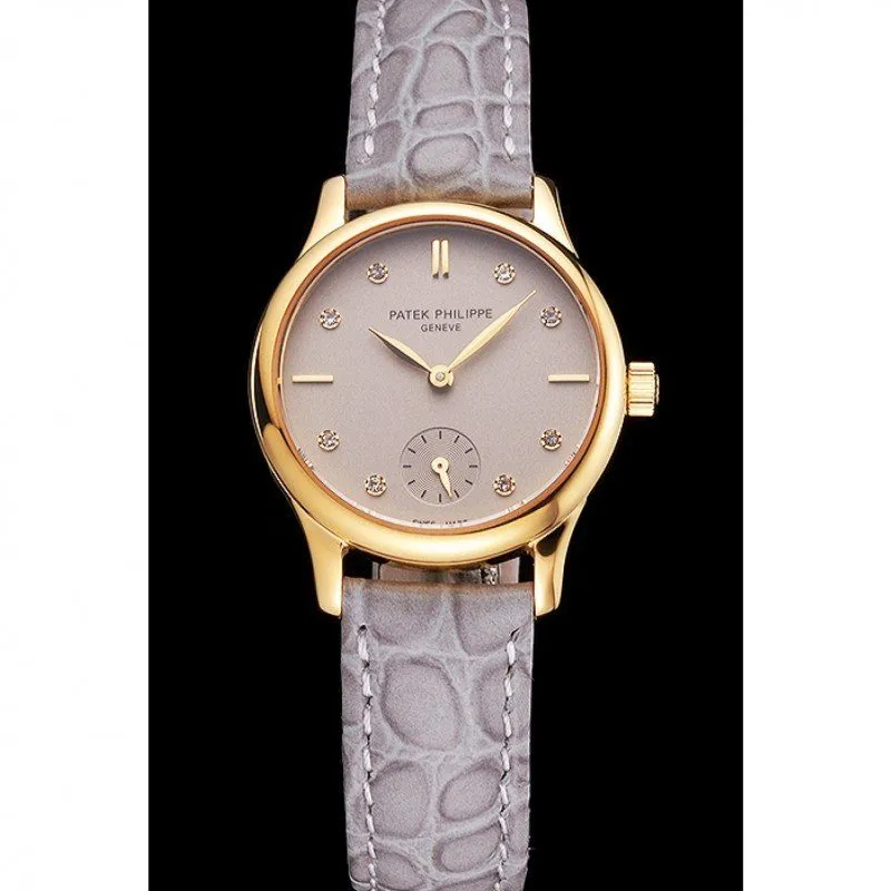 Calatrava Silver & Diamond Dial 28 mm, Yellow Gold Plated