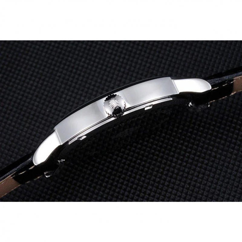 Calatrava Dial Black 42 mm, Stainless Steel
