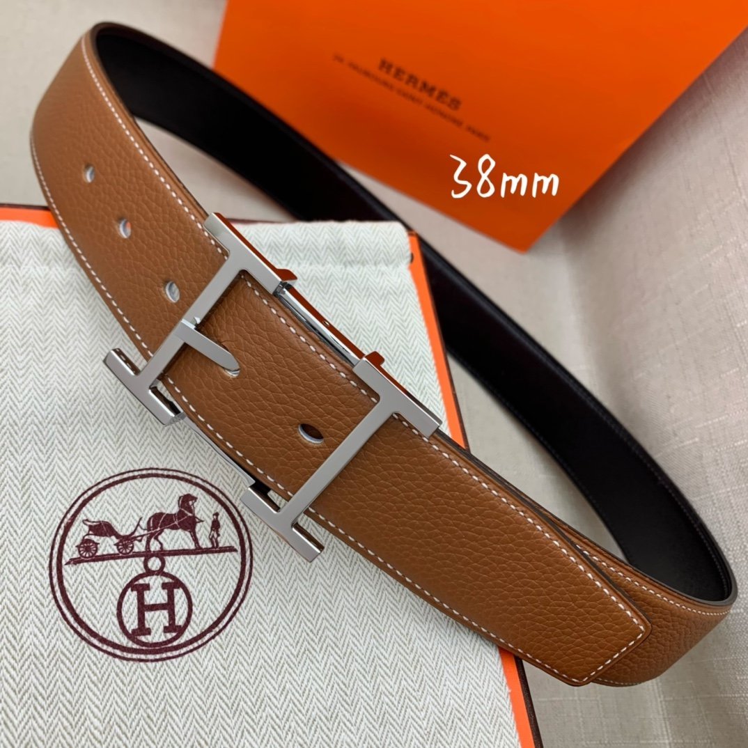 Hermes H Belt Buckle & Reversible Brown For Women, Women Belt 380MM