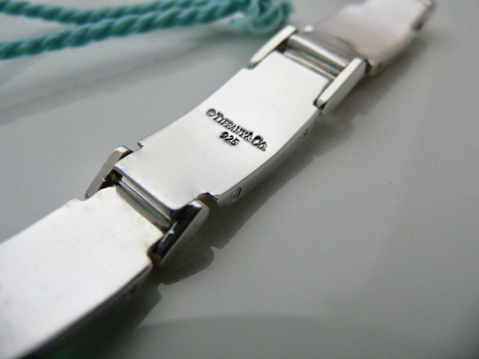 Tiffany & Co Metropolis Link Silver Bracelet Bangle 7 Inch Chain Rare Pouch Gift