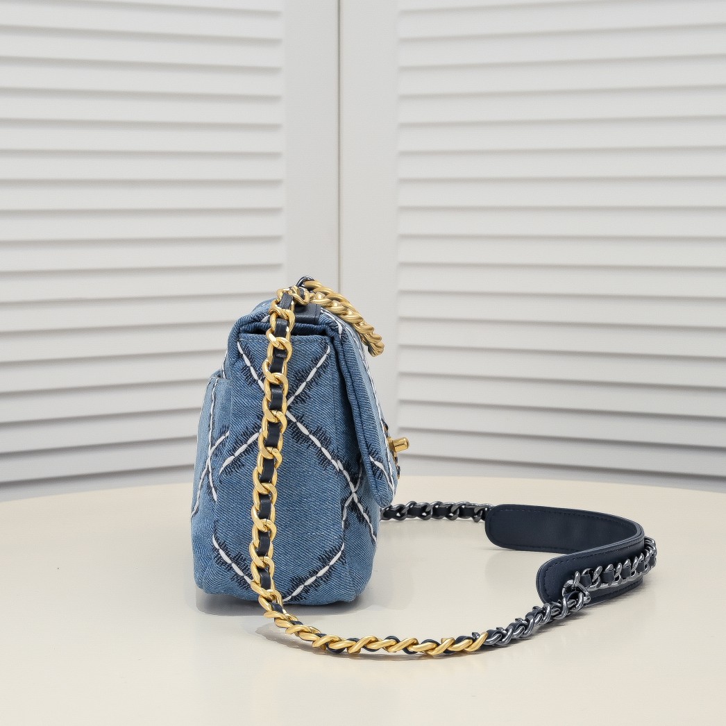 Chanel 22 Bag Classic Denim Blue Shoulder Bag Handbag