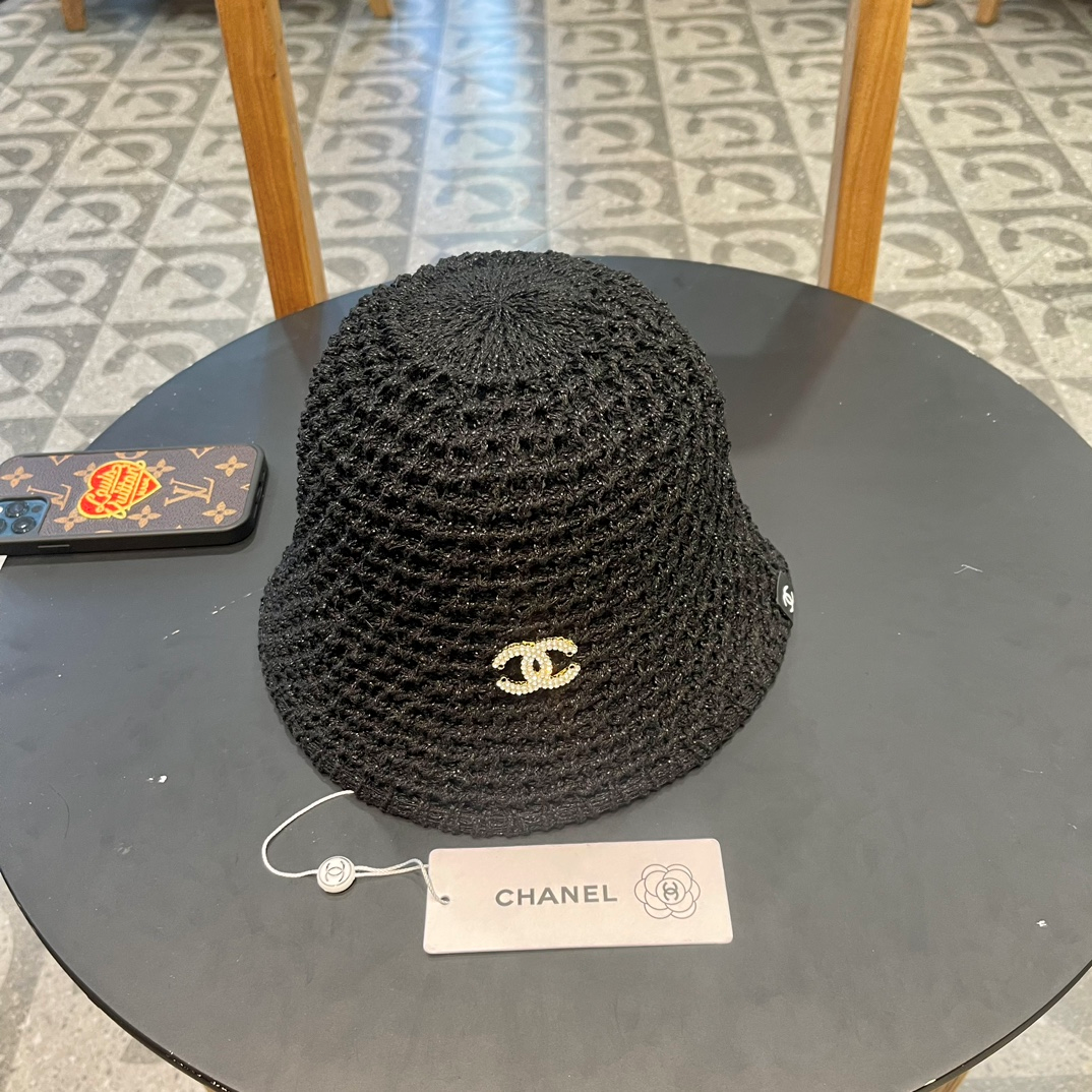 Chanel Hollow Breathable Fisherman's Hat Sunhat （Replica）