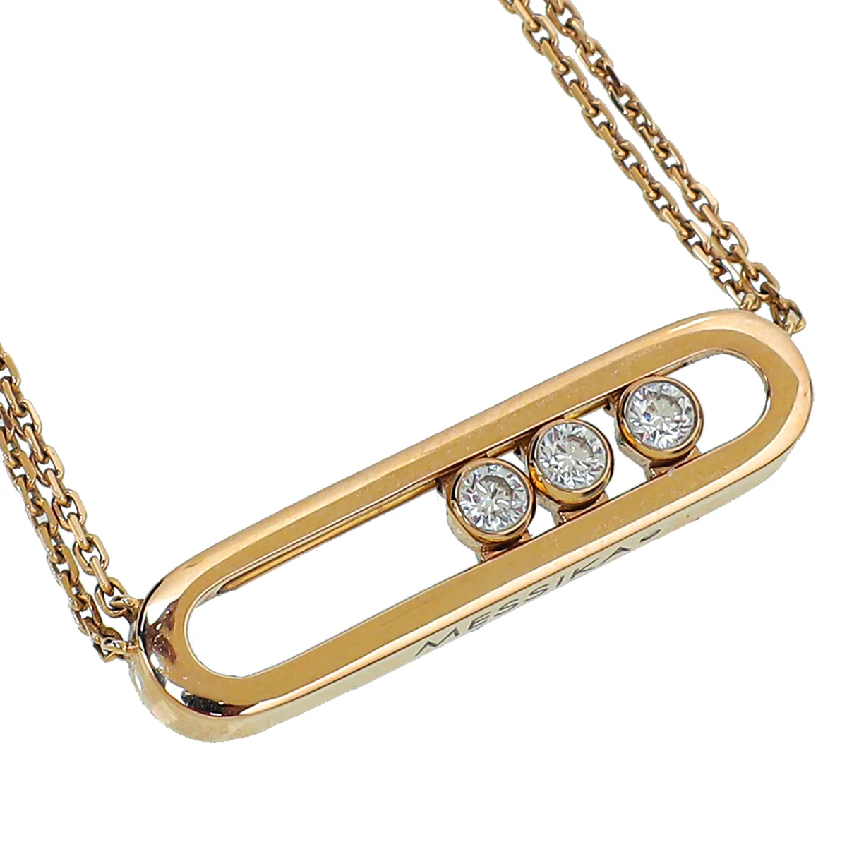 Messika 18K Rose Gold Diamonds Move Classic Pave Double Chain Necklace