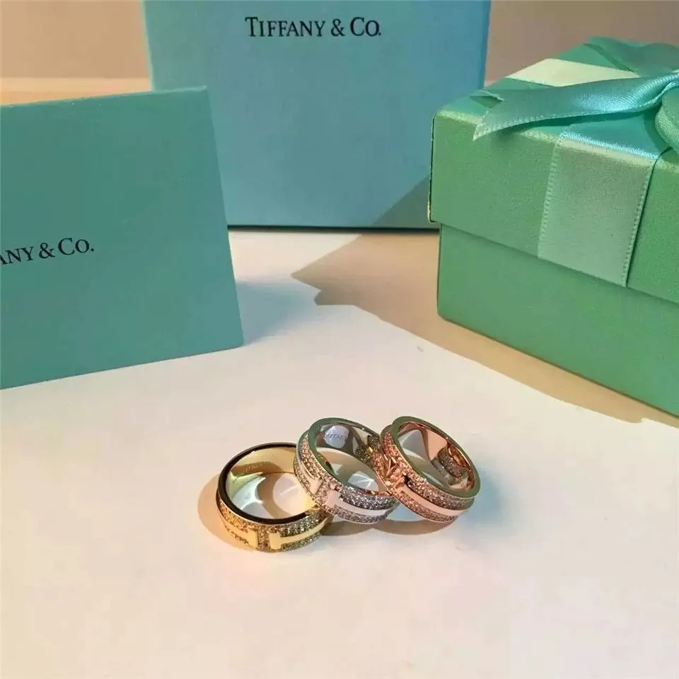 Tiffany T Two Diamonds Ring In Sterling Silver High-quality GRP09011/GRP09012/GRP09010