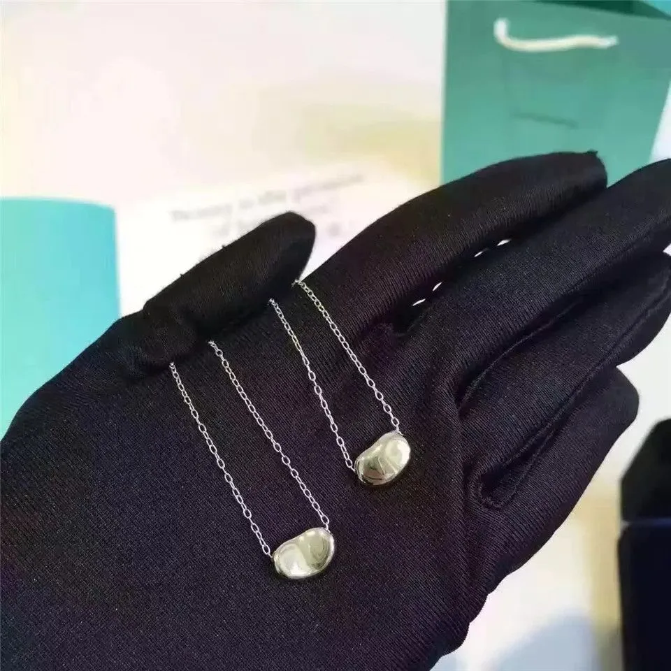 Tiffany Elsa Peretti Bean Pendant Necklace Sterling Silver Elegant Good Reviews 25340787