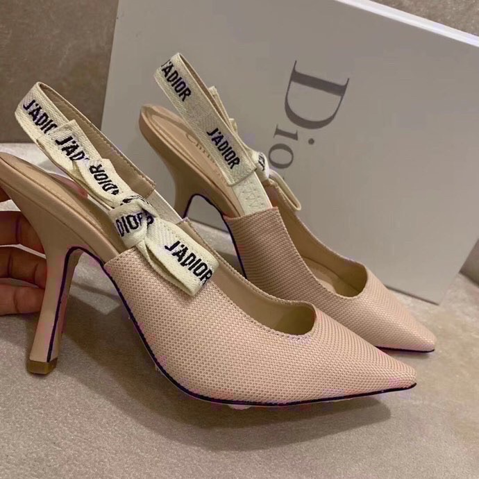 Dior J'Adior Embroidered Lace Halter Heels Slide Sandal (Replica)