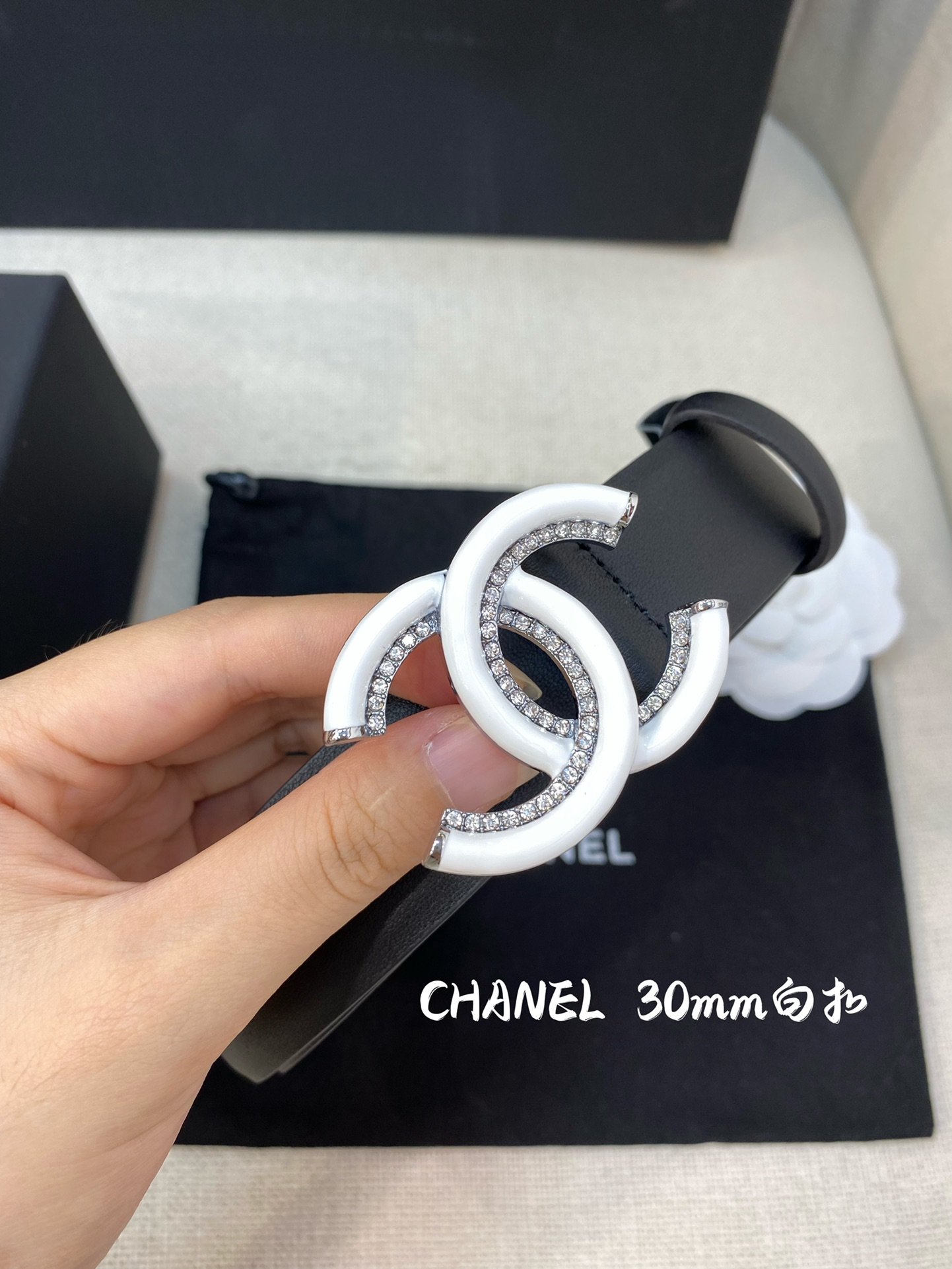 Chanel Belt With Double C Buckle Black Women Belt 30MM