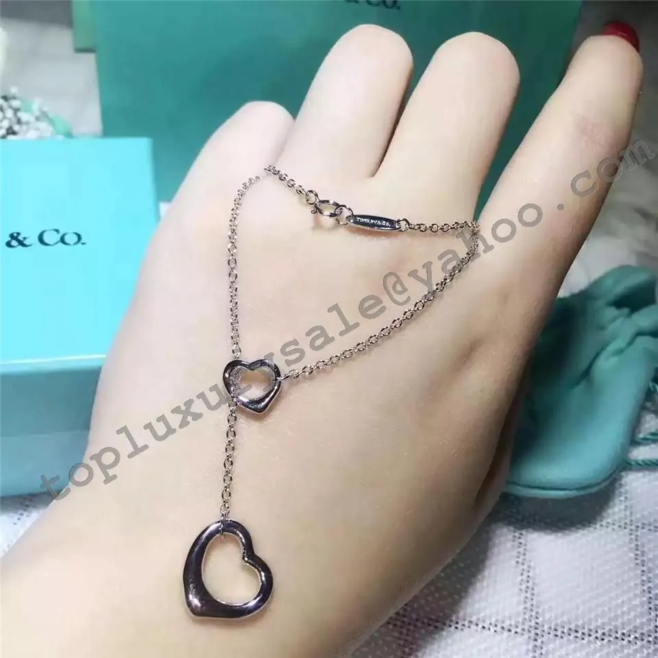 2021 Popular Tiffany Elsa Peretti Open Heart Lariat Necklace Sterling Silver Lady Jewelry 23148242