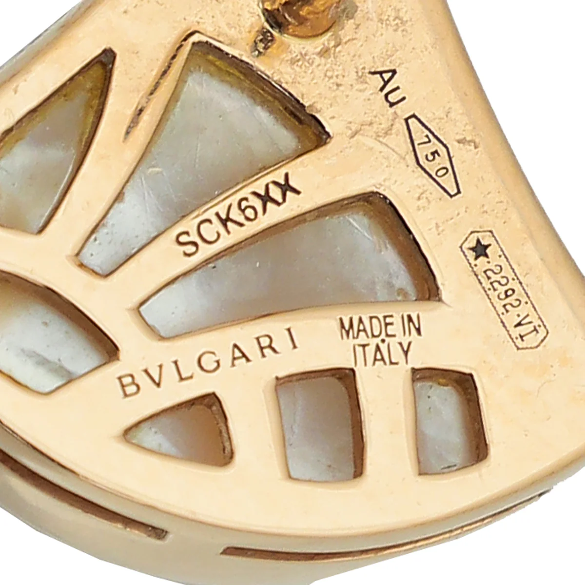 Bvlgari 18K Rose Gold MOP Diamond Diva's Dream Earrings