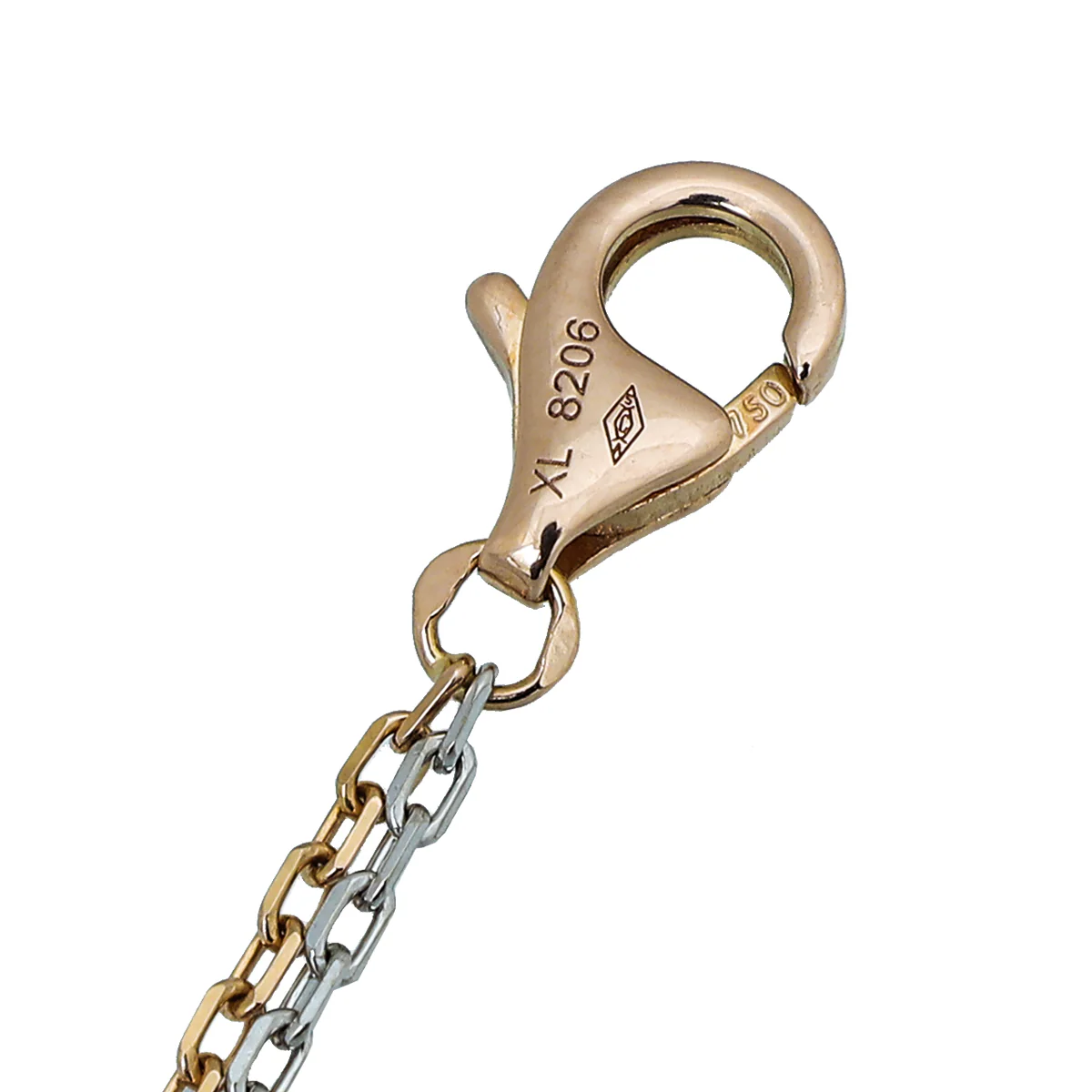 Cartier 18K White-Pink Gold Diamond Double Chain Love 3 Circles Pendant