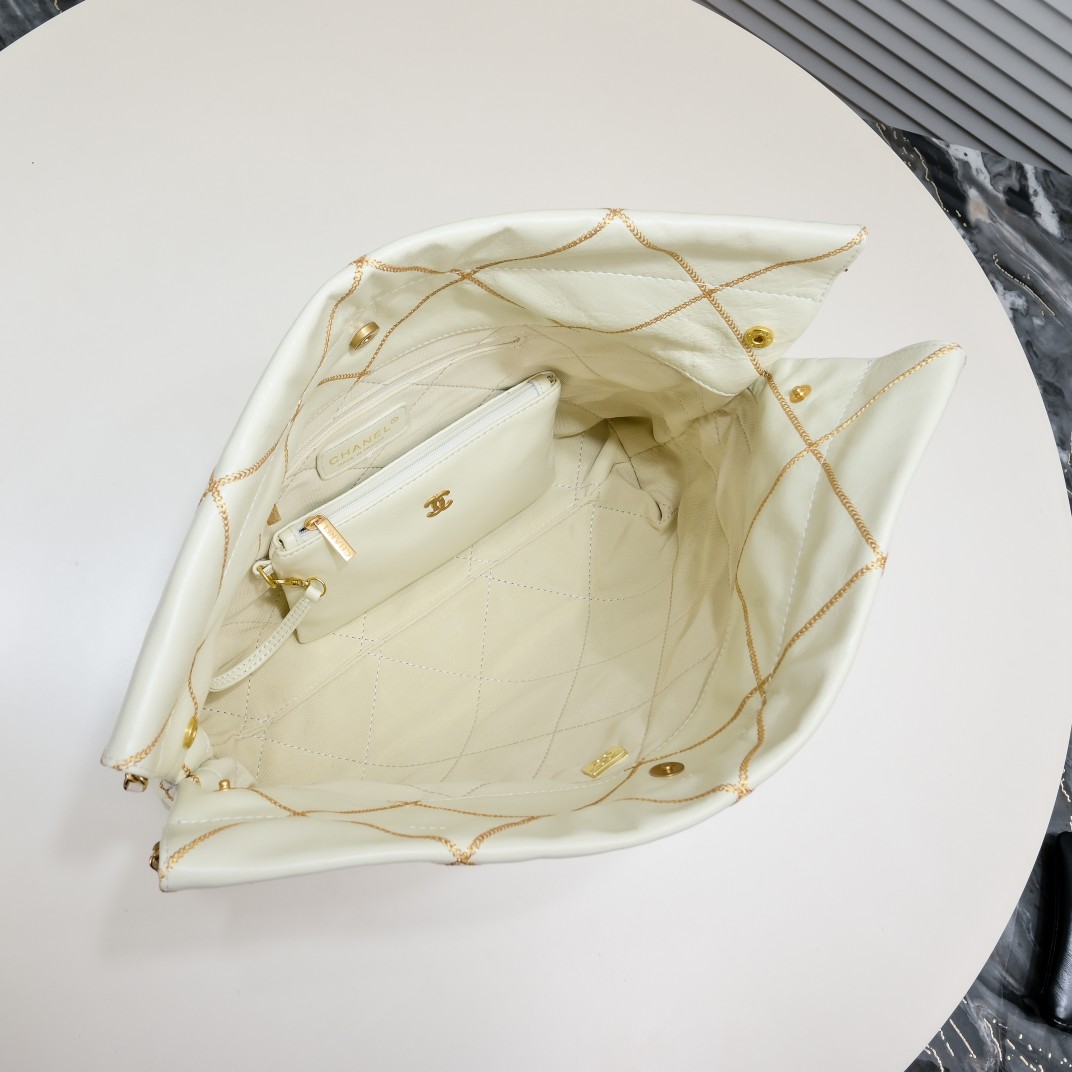 Chanel 22 Bag Pearl Bag Golden Thread Large Shoulder Bag Handbag