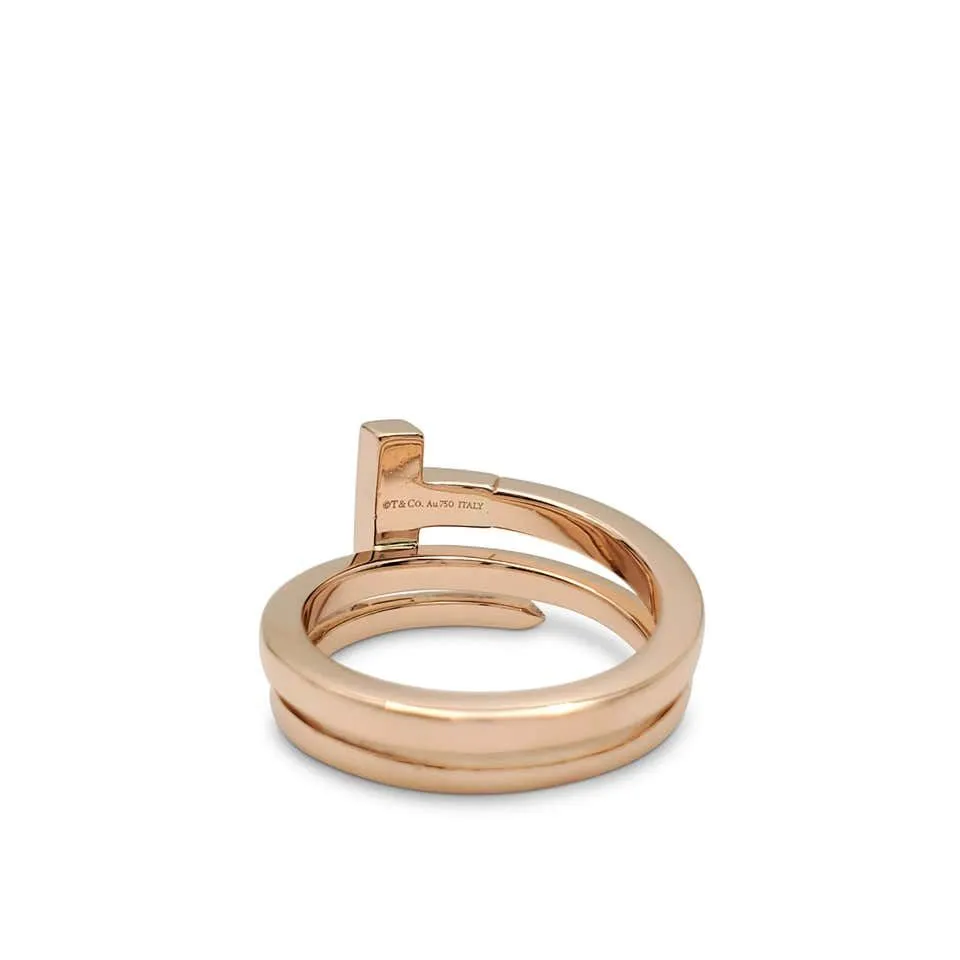 Tiffany Unique Model Tiffany T Rose Gold Square Wrap Ring Luxury Replicated