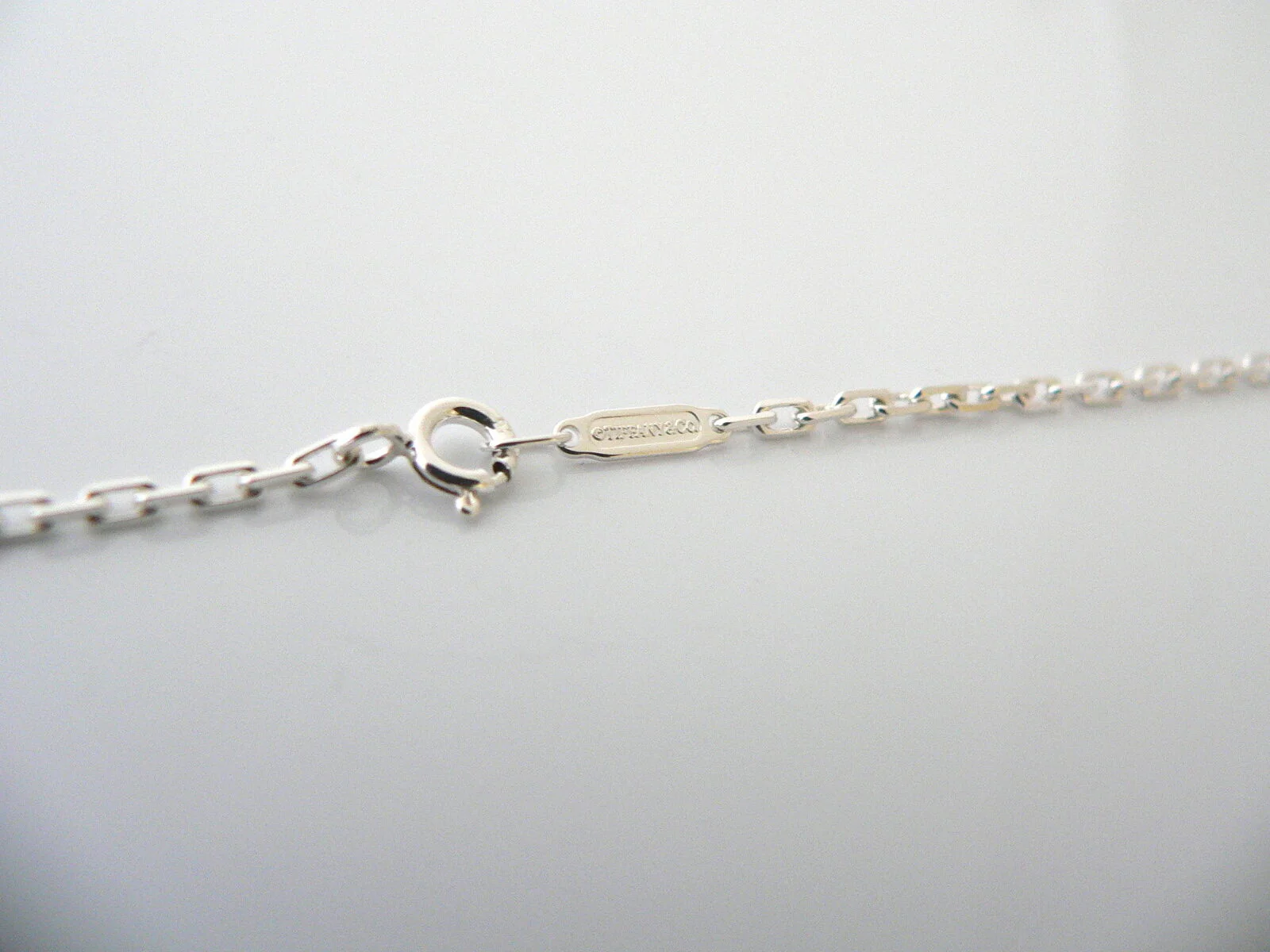 Tiffany & Co Silver ERA T & Co Cube Necklace Pendant Charm 18 Inch Chain Mint