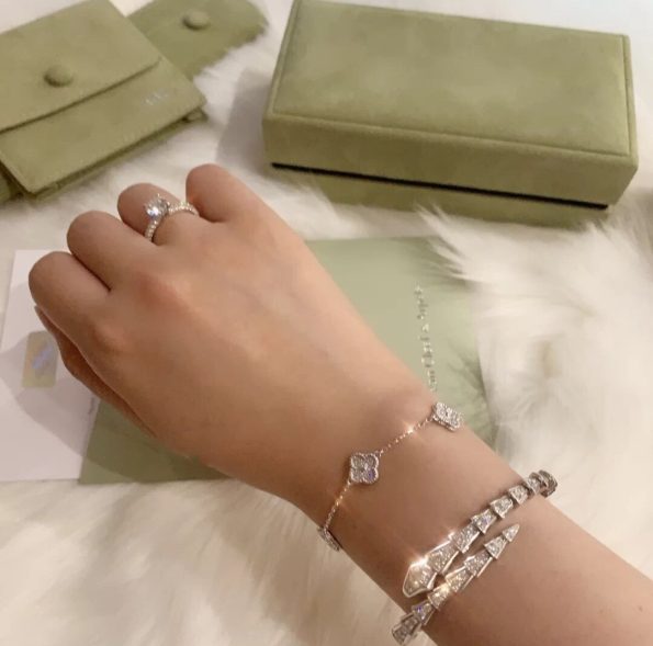 Van Cleef Bracelet Dupe, Mini Clover Bracelet& Full Diamonds