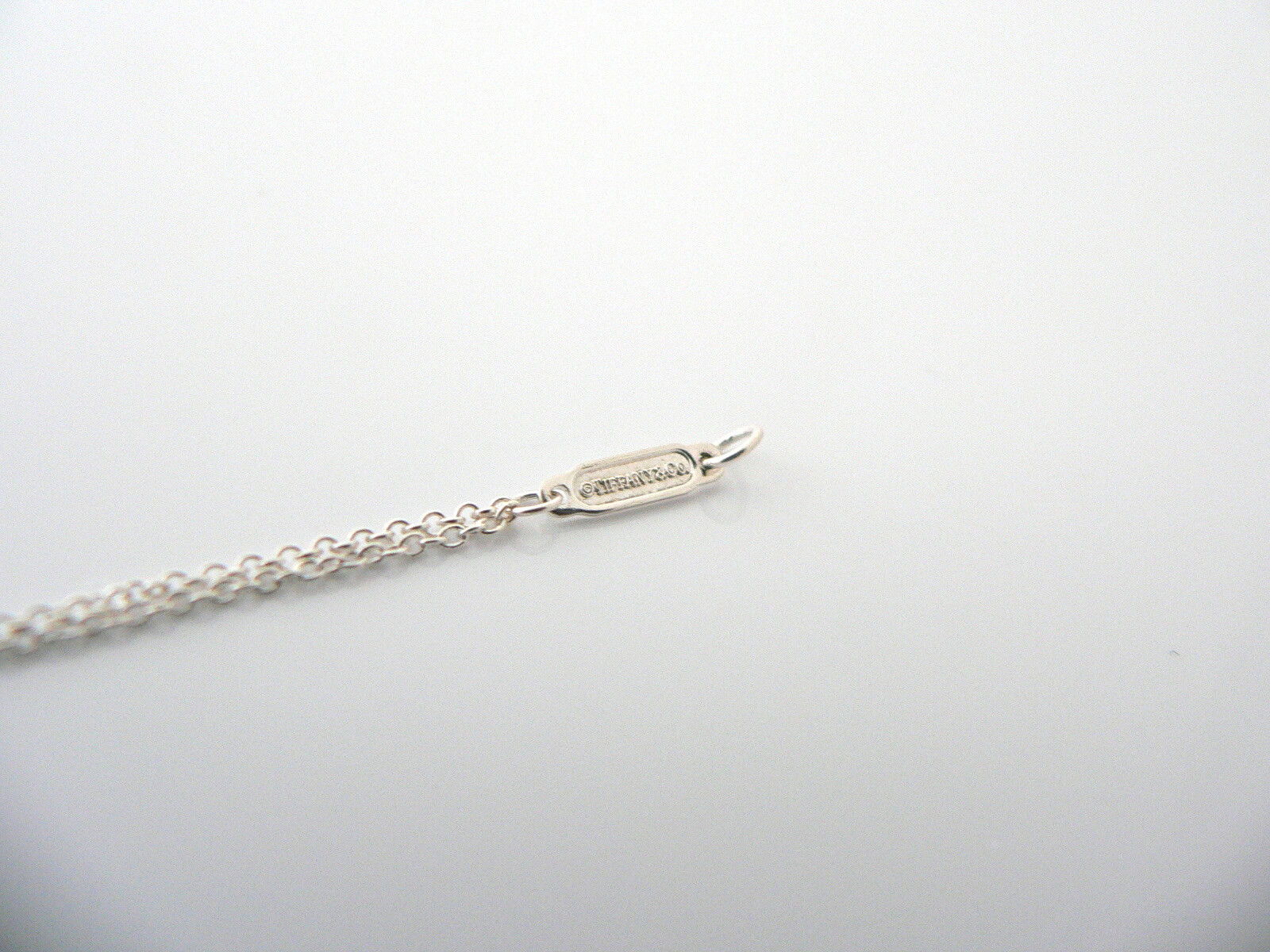 Tiffany & Co Silver Rubedo 1837 Circle Round Bracelet Bangle Chain 7.2 Inch