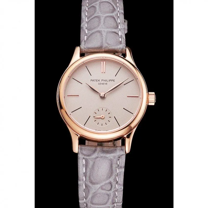 Calatrava Dial Silver 28 mm, Rose Gold Plated