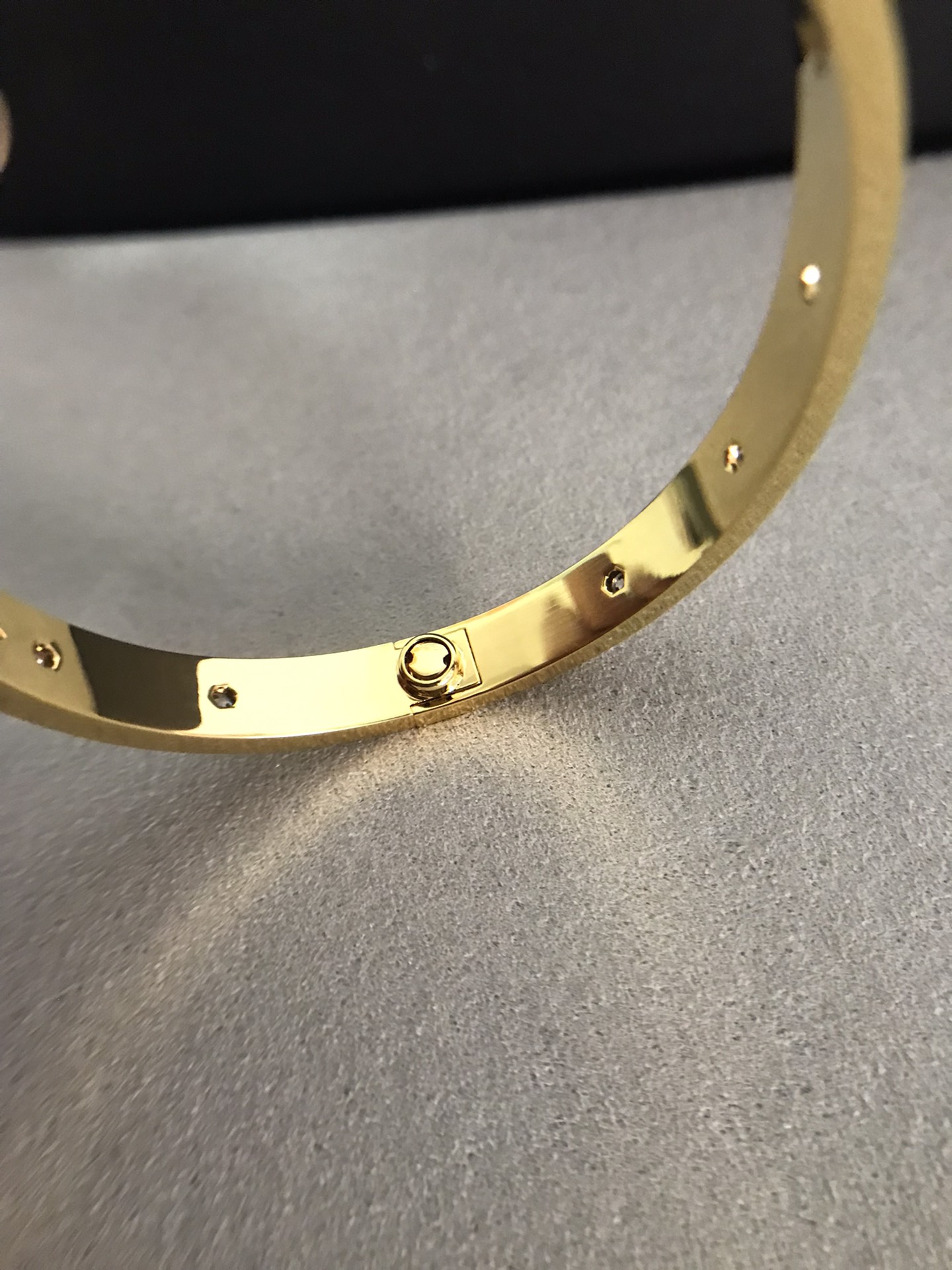 Cartier Love Bracelet Dupe with Ten Diamonds in Gold