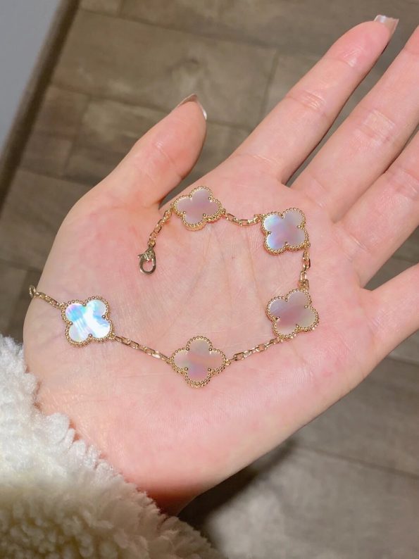 Van Cleef Bracelet Dupe, Pink Clover Bracelet