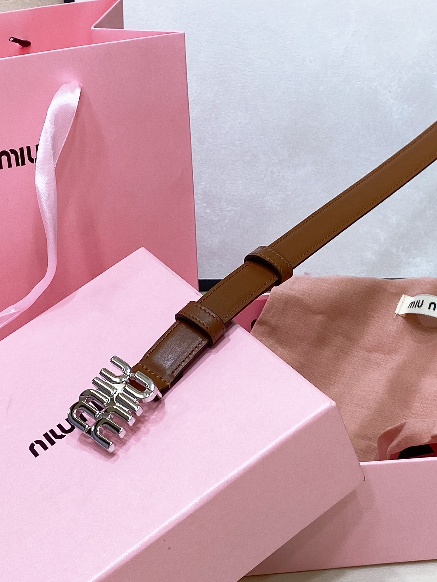 MiuMiu Leather Belts 1:1 Mirror Version