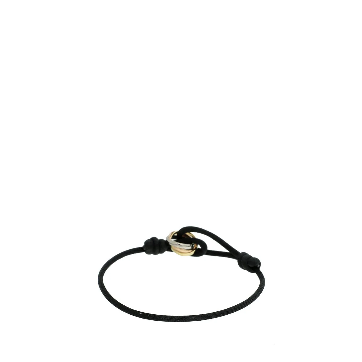 Cartier 18K Trinity Gold Black Cord Bracelet