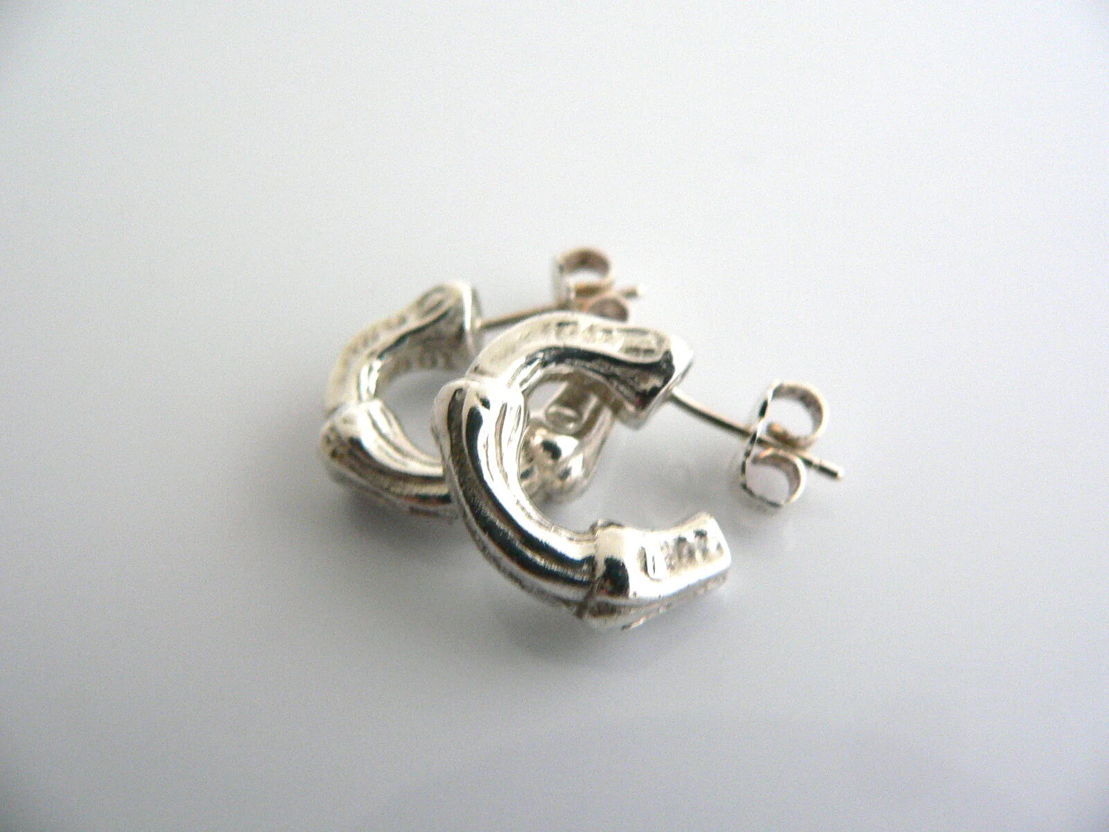 Tiffany & Co Bamboo Earrings Hoops Nature Sterling Silver Gift Love Garden Cool