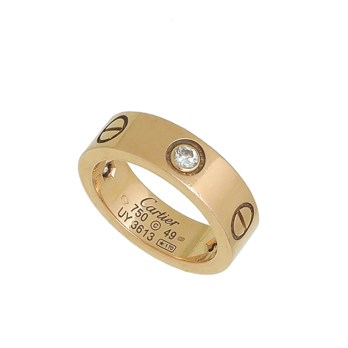 Cartier 18K Pink Gold Diamond Love Ring 49
