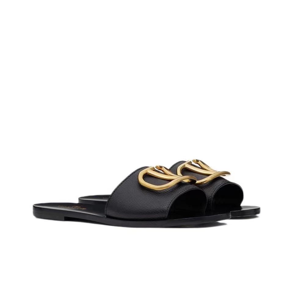 Valentino Leather Casual Fashion Flip-Flops Slide Sandal(Replica)