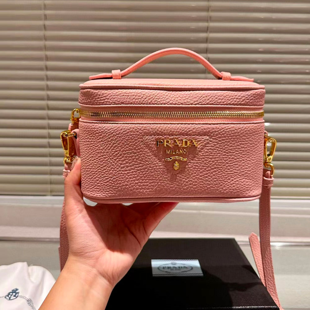 Prada Leather Makeup Bag Handbag (Replica)