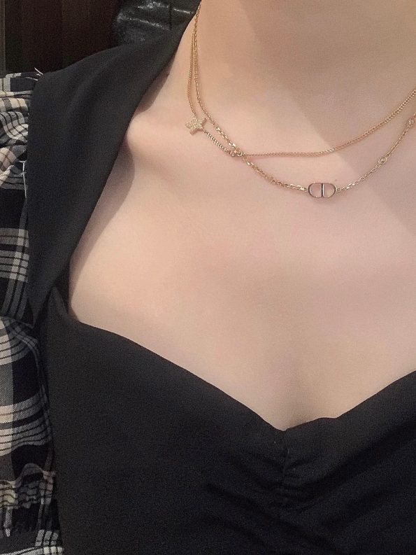 Double Layer Necklace, Stars & Pig Noses & Diamonds