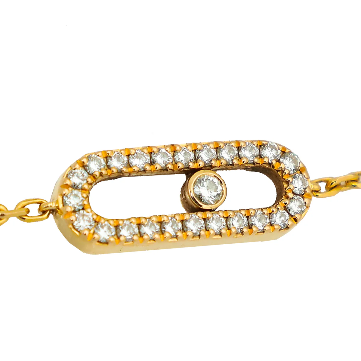 Messika 18K Pink Gold Move Uno Pave Diamond Bracelet