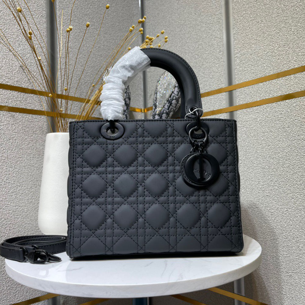 Dior The LADY DIOR Medium Bag-Matte cowhide leather(Replica)