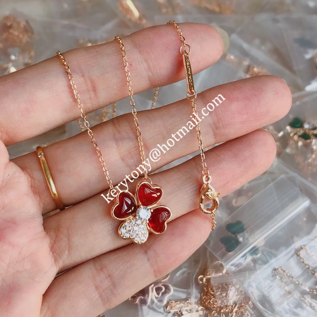 Top Sale Van Cleef Arpels Cosmos Clip Pendant Rose Gold With Diamond White/Red/Black/Green Low Price