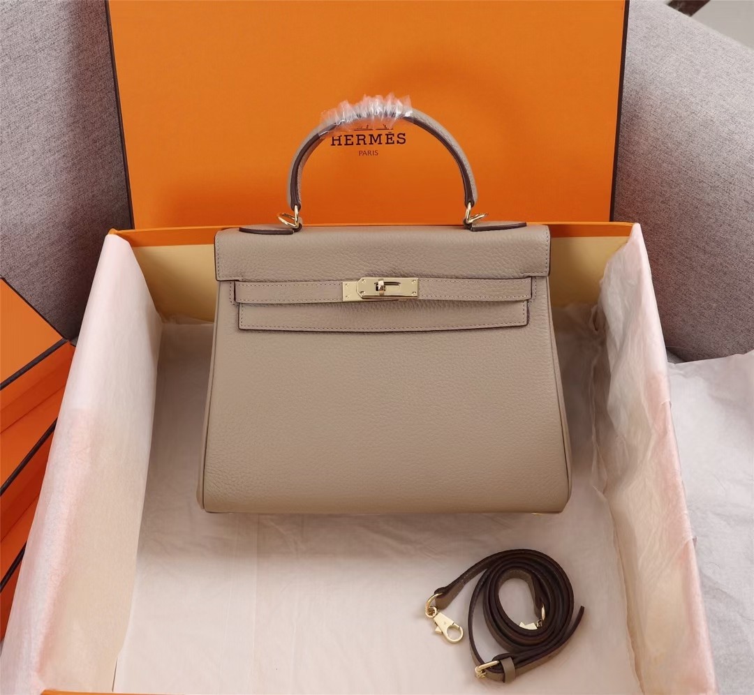 Hermes Kelly Gold Buckle Bag Hanbag-Togo Shoulder Bag(Replica)