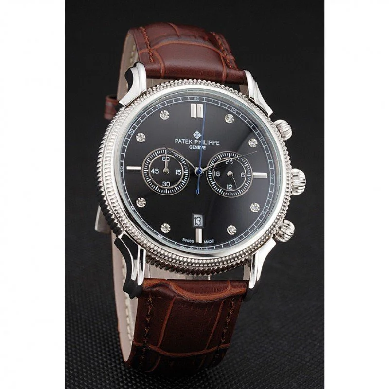 Chronograph Black Dial With Diamonds 40 mm, Stainless Steel