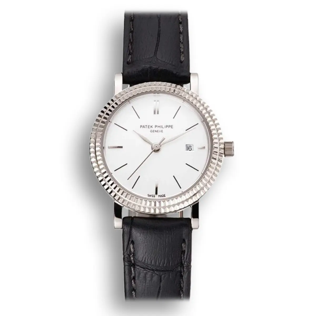 Calatrava Double Ribbed Dial 28 mm, Stainless Steel