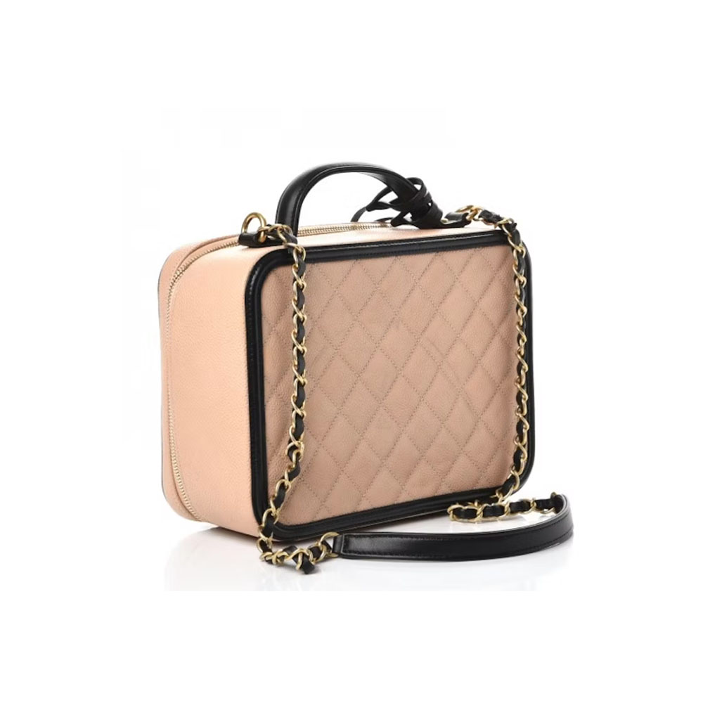 Chanel Vanity Case Quilted Caviar Camera Bag(Replica)