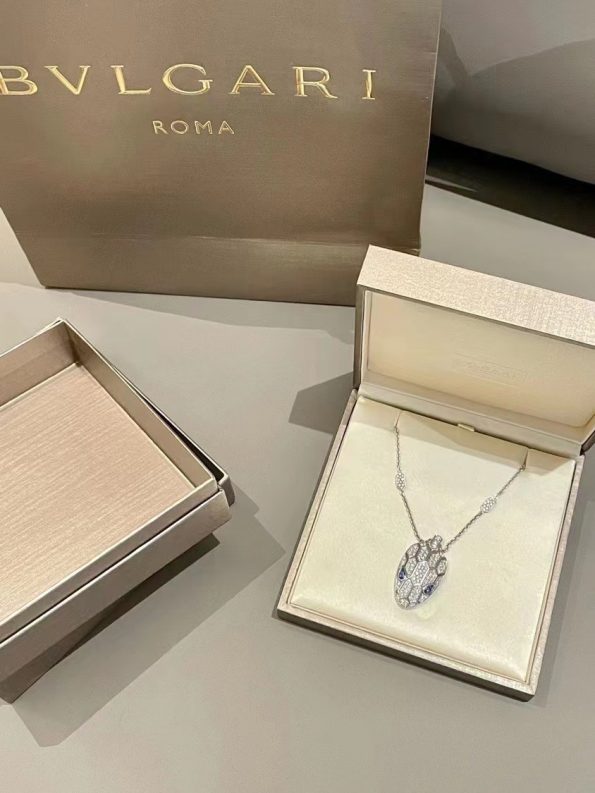 Bvlgari SERPENTI NECKLACE Dupe, White Gold