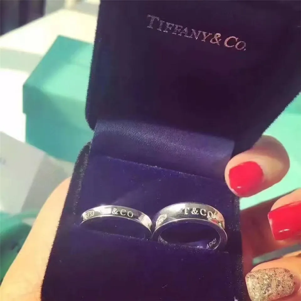 Best Tiffany 1837 Wide/Narrow Couples Rings Modern Wedding Women Meet Fashion GRP01703/GRP05652