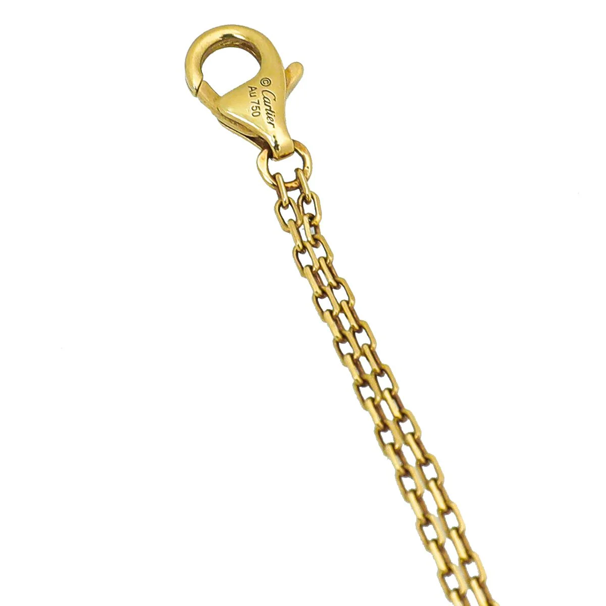 Cartier 18K Yellow Gold 2 Diamonds Love Double Chain Bracelet
