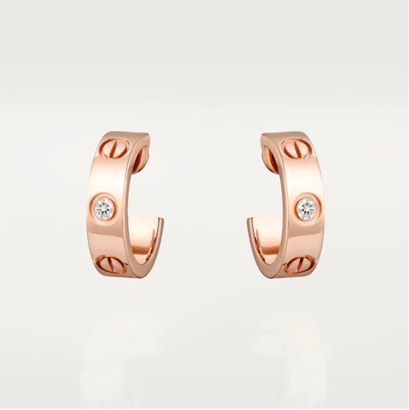 Cartier Love Clip Earrings With 2 Diamonds Rose Gold
