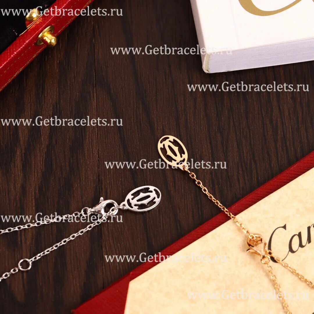 Replica C DE Cartier Necklace Rose Gold with Diamons N7413300