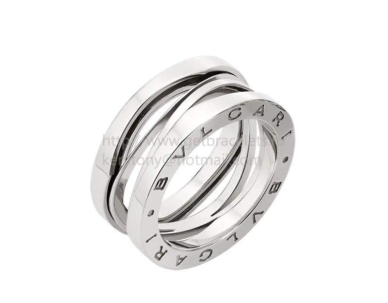 B.zero1 Design Legend Geometric Design 3-Band Ring in White Gold